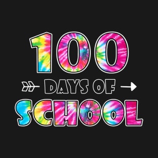 Happy 100 Days Of School Cute Tie Dye Student Teacher T-Shirt