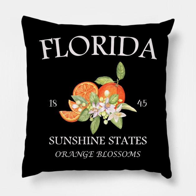 Florida 1845: Sunshine State, Orange Blossoms, and Rich History Pillow by chems eddine