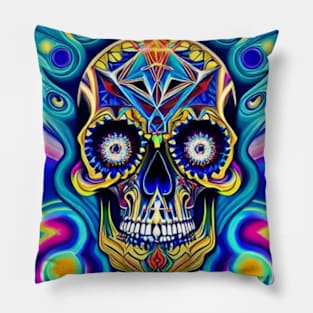 chroma skull Pillow