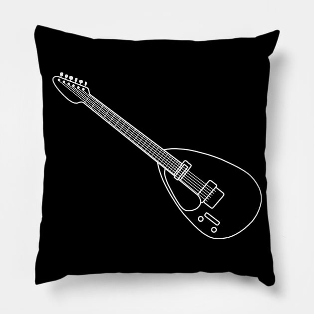 Classic Vox Mark VI Teardrop guitar (left handed) outline graphic Pillow by soitwouldseem