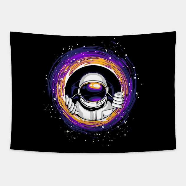 Astronaut in Black Hole Tapestry by Space-T