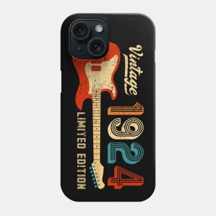 Vintage 1924 Birthday Retro Music Lover Guitarist Phone Case