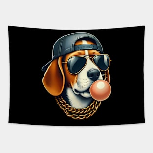 Funny Beagle with Sunglasses Tapestry