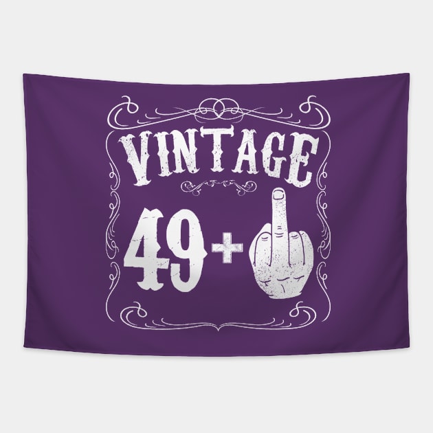 Vintage middle finger salute 50th birthday gift funny 50 birthday 1966 Tapestry by AwesomePrintableArt