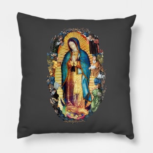 Our Lady of Guadalupe Virgin Mary and Angels Pillow