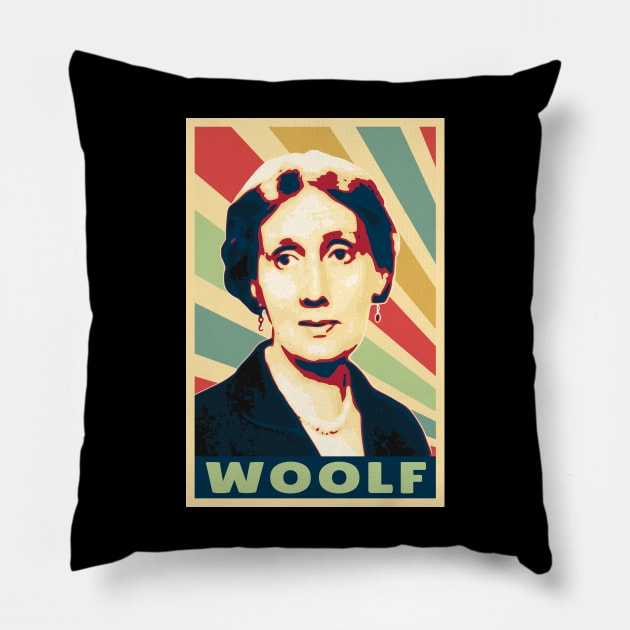 Virginia Woolf Vintage Colors Pillow by Nerd_art