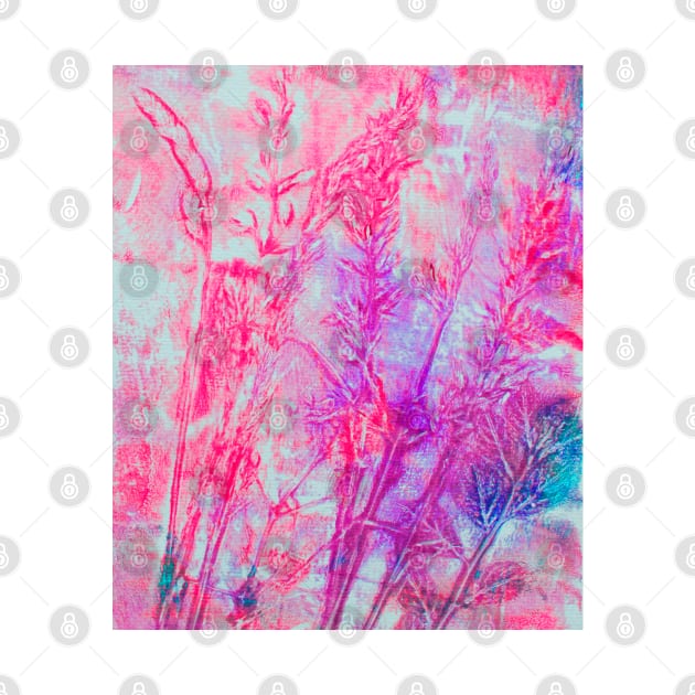 Love Reiki Pink Neon Grasses - Angel Reiki by BenitaJayne