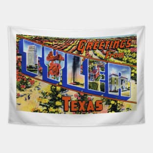 Greetings from Tyler, Texas - Vintage Large Letter Postcard Tapestry