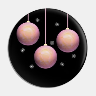 Pink Christmas Tree Balls Pin