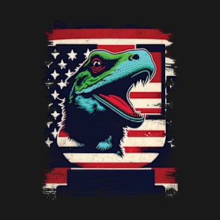 American Flag Bearded Dragon Patriotic T-Shirt