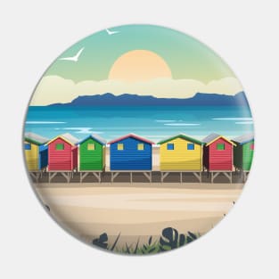 Cape Town Muizenberg Beach Huts at Sunset, South Africa Pin