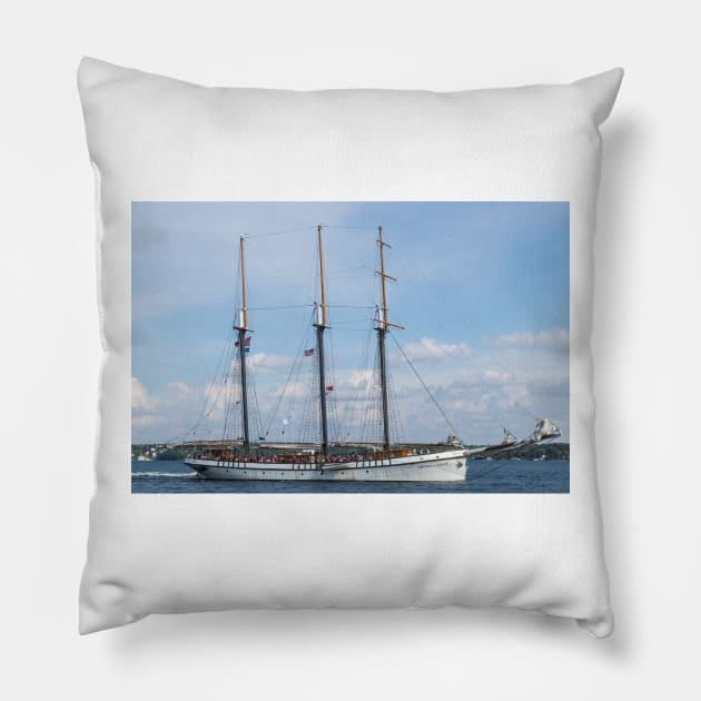 Tall Ships on the St. Lawrence Pillow by josefpittner