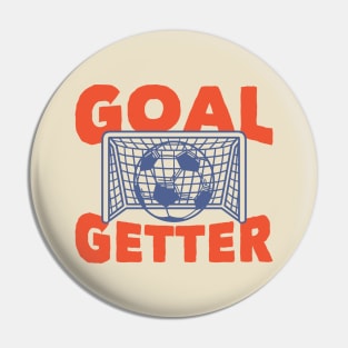 Goal Getter: Funny Soccer Player Pin