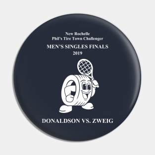 (Front + Back) Donaldson vs. Zweig New Rochelle Challenger (White Text) Pin