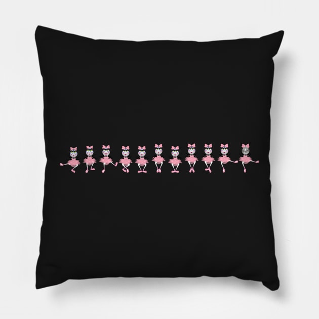 The Fleas Circus -  Thew Ballerinas in line. Pillow by Kartoon