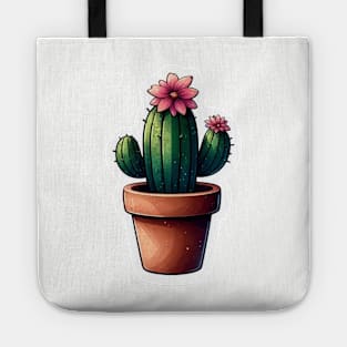 Watercolor cactus plant sticker Tote