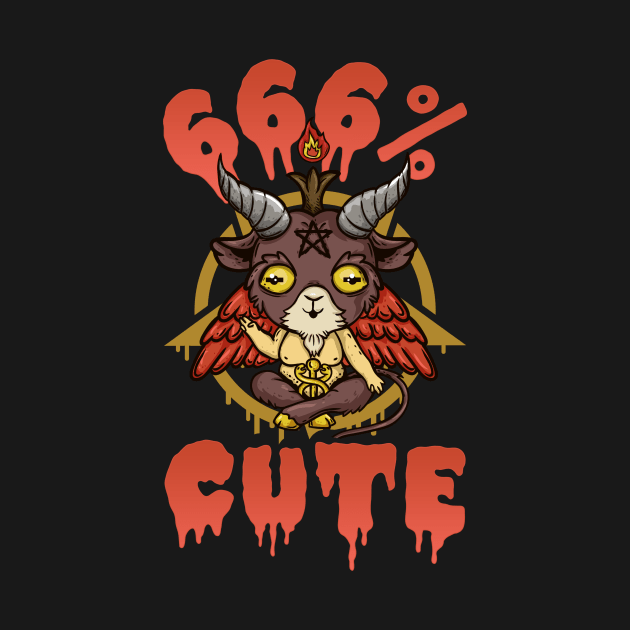 666% Cute - Satanic Chibi Anime Goat Head Baphomet by biNutz