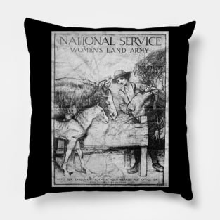 Distressed - National Service Women's Land Army Poster Pillow