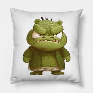 Crocodile Cute Adorable Humorous Illustration Pillow