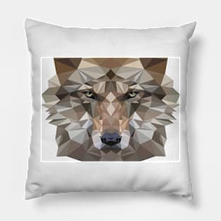 Geometric Wolf Pillow