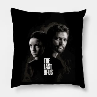 The Last of us Pedro Pascal and Bella Ramsey Pixelated Print Pillow