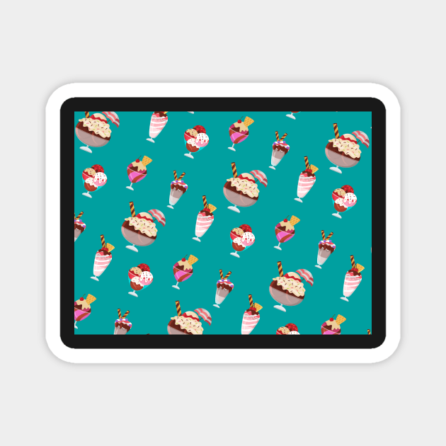 Cute Ice Cream Shop Summer Vacation Vibes Trendy Social Distancing Magnet by gillys