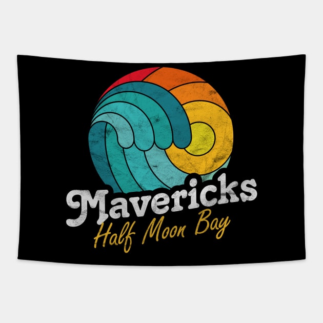 Mavericks Half Moon Bay California Surfing Surf Sunset Wave Tapestry by MrTeee