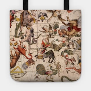 Vintage Constellation Star Map by Backer and Broen, 1709 Tote