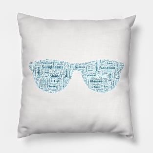 Sunglasses Silhouette Shape Text Word Cloud Pillow