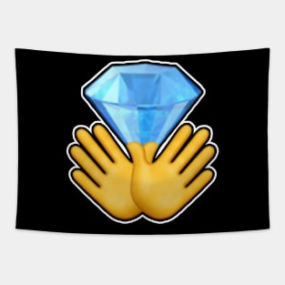 Diamond Hands emoji Tapestry