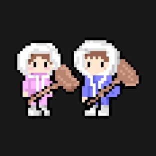 Pixel Ice Climbers Center Design (no font) T-Shirt