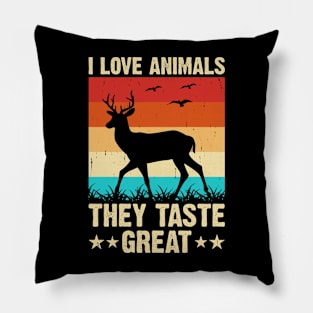 I Love Animals They Taste Great T shirt For Women Pillow