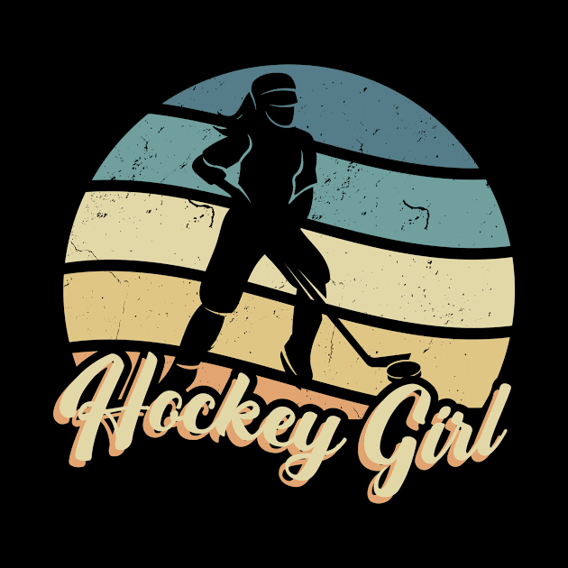 Ladies Hockey Girl Ice Hockey Vintage by QQdesigns