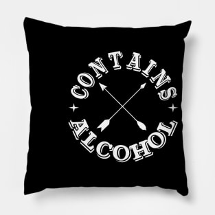 funny drinking logo contains alcohol Pillow