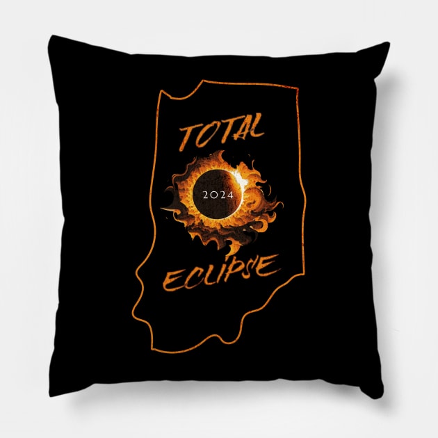 Total Eclipse 2024 Indiana Pillow by 5 Points Designs