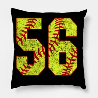 Fastpitch Softball Number 56 #56 Softball Shirt Jersey Uniform Favorite Player Biggest Fan Pillow