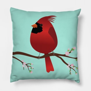 Cute egg shaped Northern cardinal Pillow