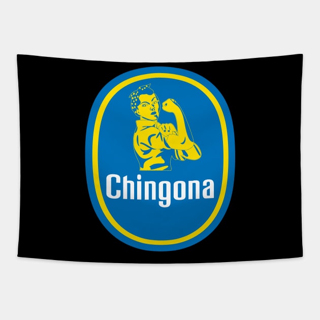 Latina Chingona Logo Tapestry by sqwear