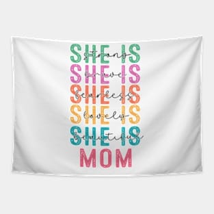 She Is MOM Retro Mother Day Tapestry