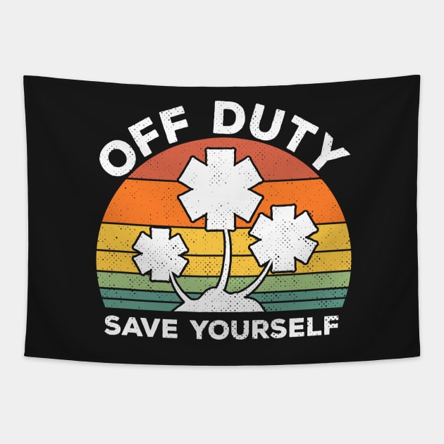 Paramedic Off Duty VintageVacation Sunset Tapestry by BraaiNinja