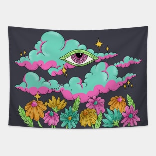 Psychedelic Summer Florals Tapestry