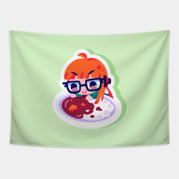 Futaba Sakura curry Tapestry by OkiComa