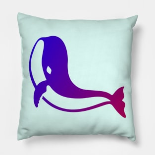 Whale Gradient blue and pink Pillow