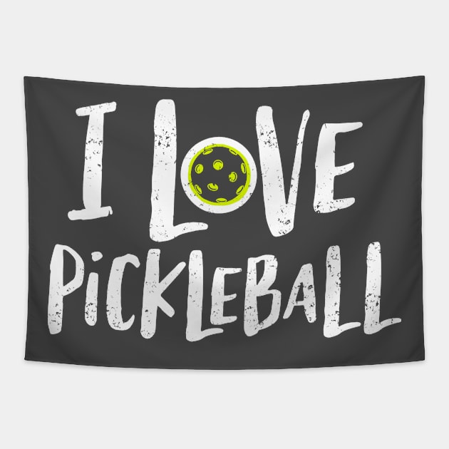 I love Pickleball Shirt Tapestry by Silo Co.