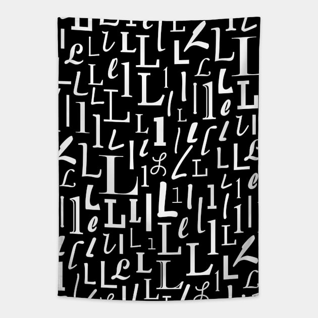 L - Typography (White) Tapestry by gillianembers