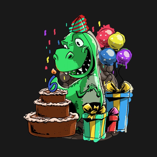 Dinosaur Birthday For A 6 Year Old Tyrannosaurus by iHeartDinosaurs