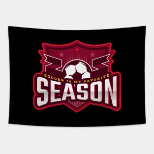 Soccer Is My Favorite Season Tapestry