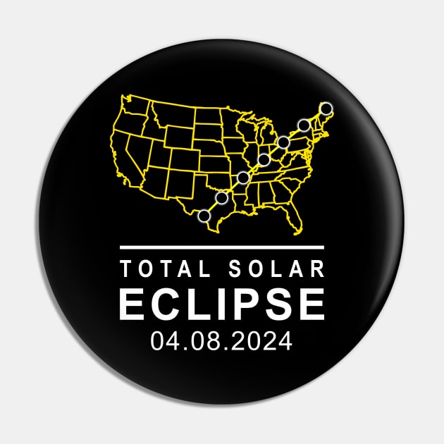 America Totality Total Solar Eclipse April 8 2024 USA Map Pin by Emma Creation