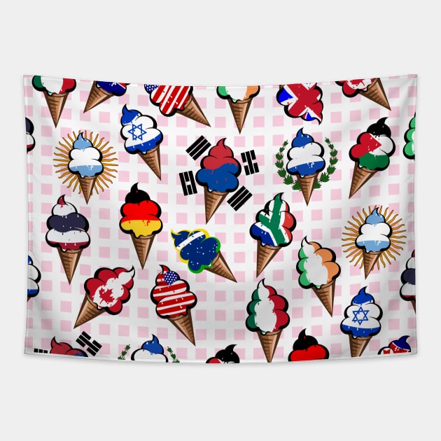 Ice cream flag pattern Tapestry by mailboxdisco