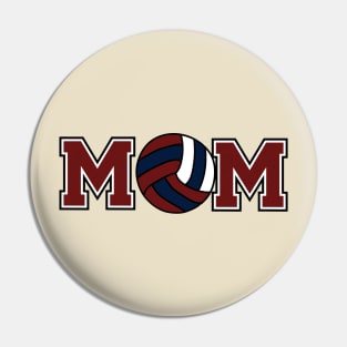 Volleyball Mom Burgundy and Navy Pin